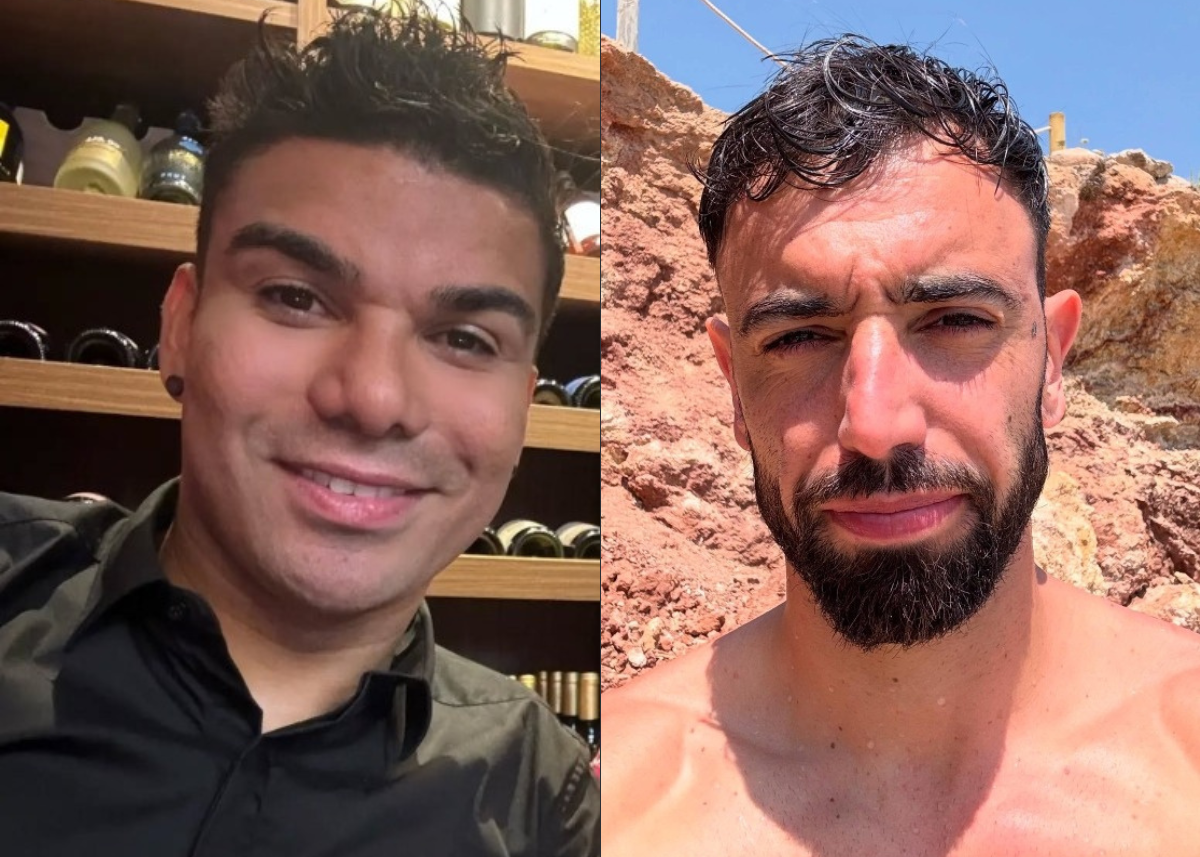 Manchester United's Casemiro and Bruno Fernandes