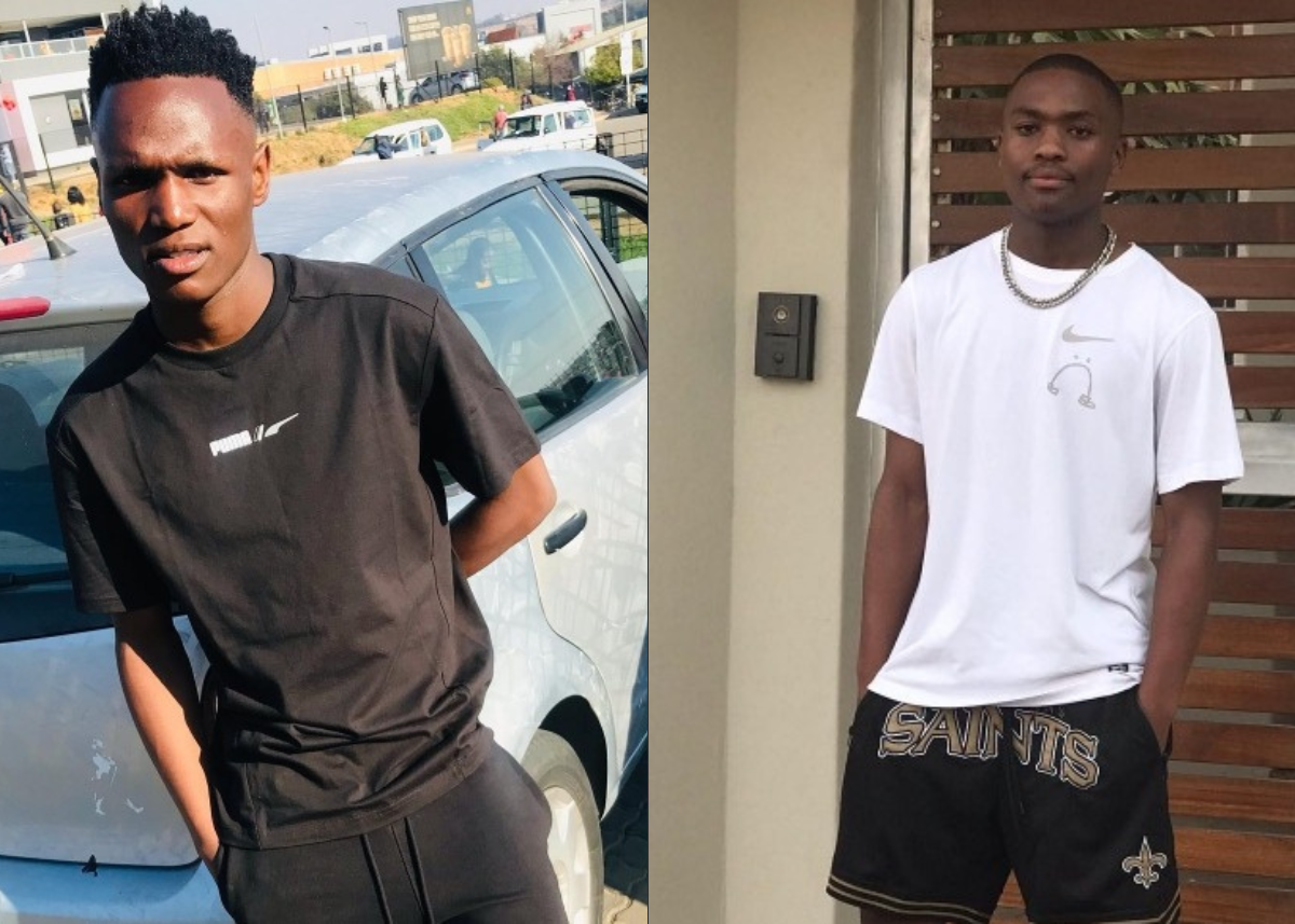 Orlando Pirates' Kamogelo Sebelebele and Langelihle Phili of Orlando Pirates