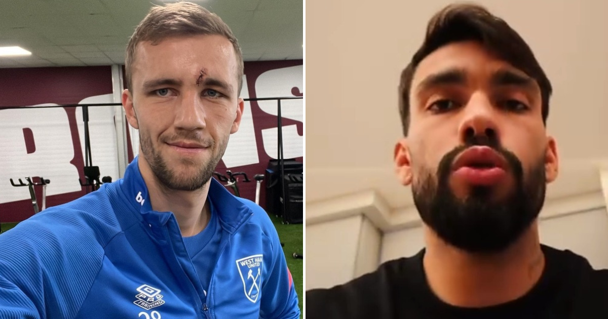 West Ham scorers Tomáš Souček and Lucas Paquetá