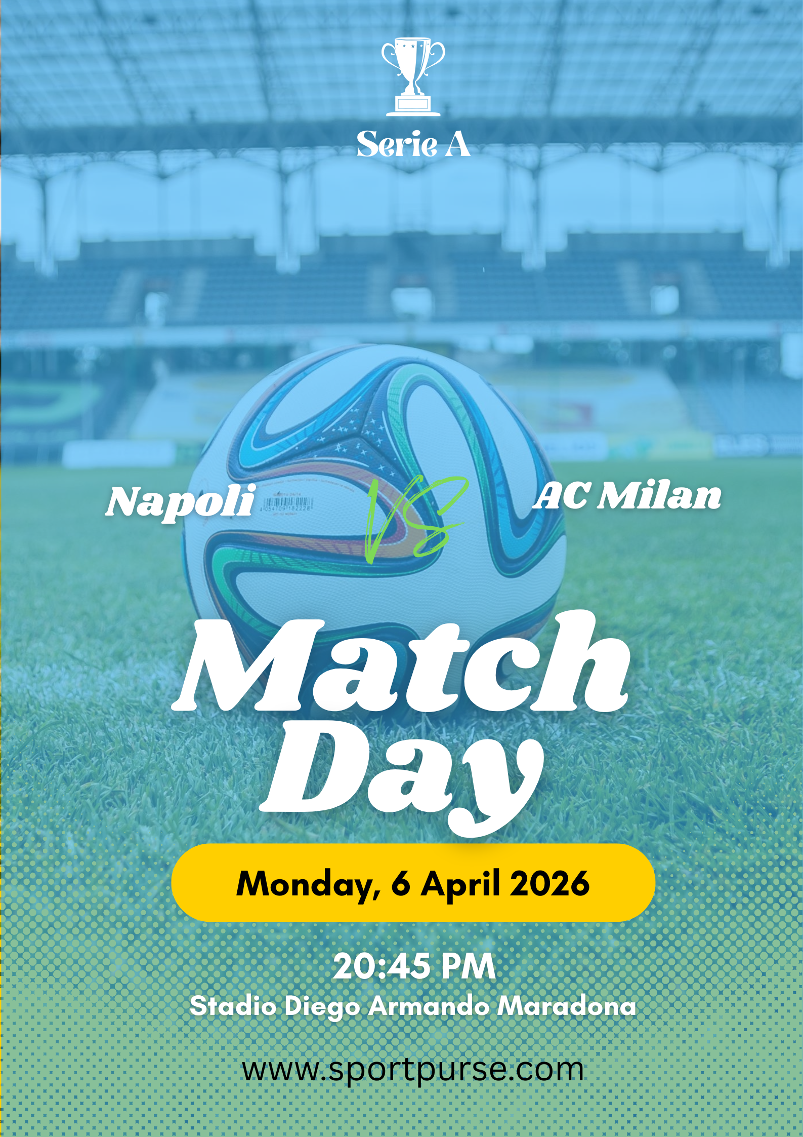 The Napoli vs AC Milan Serie A match poster.
