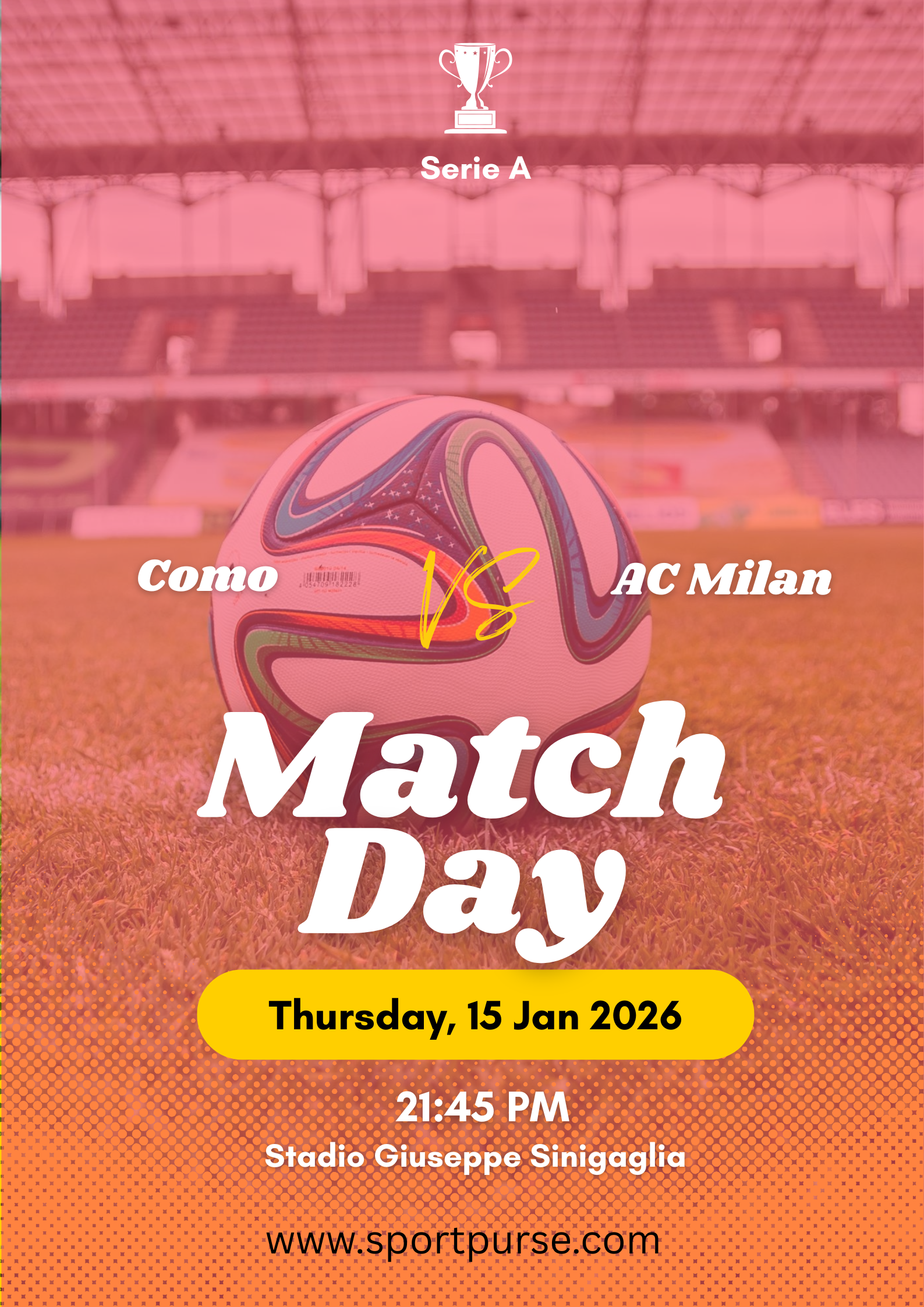 The Como vs AC Milan Serie A match poster