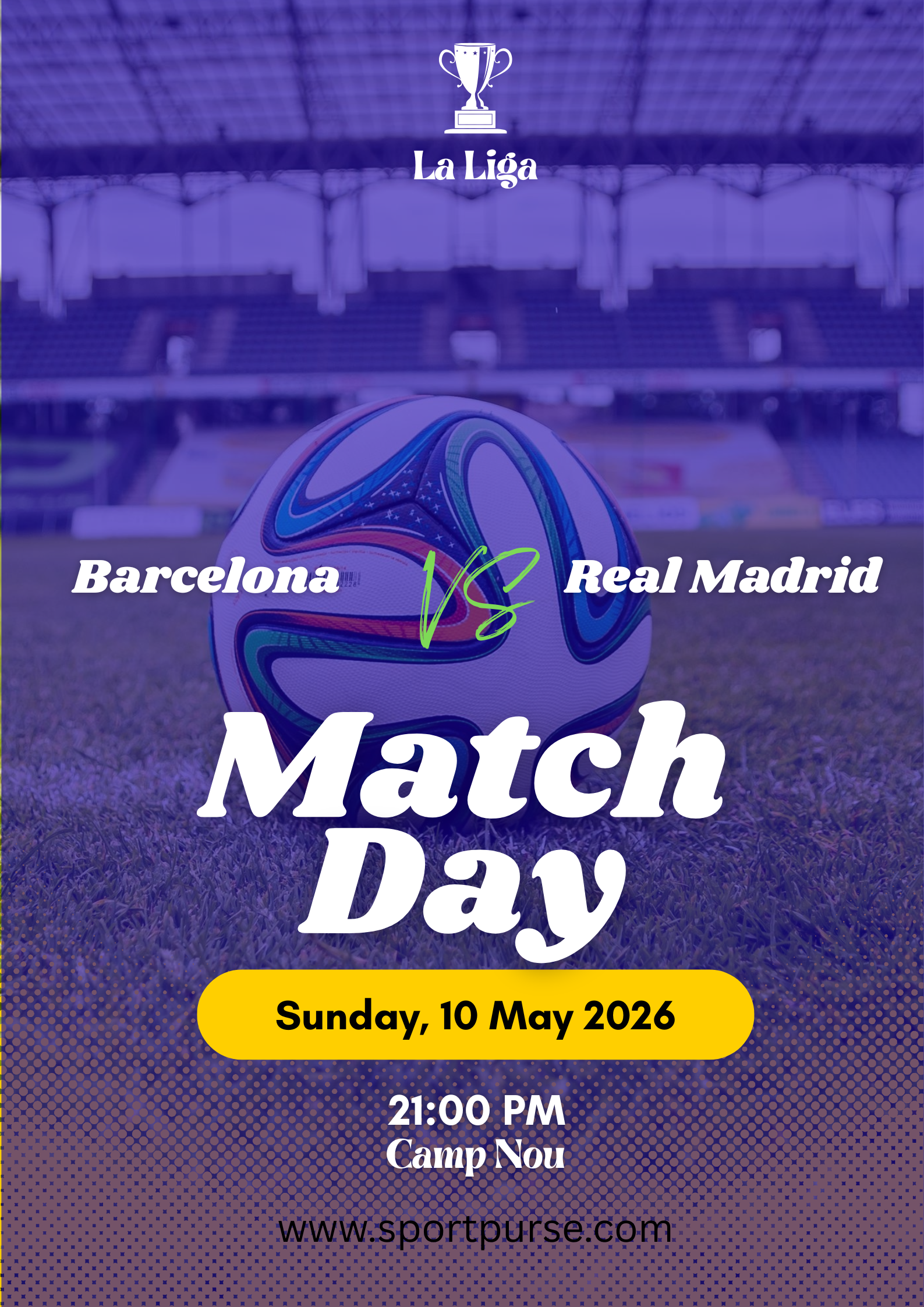 The Barcelona vs Real Madrid La Liga match poster.
